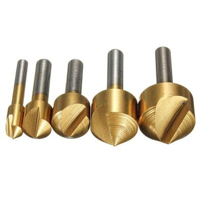 Kit 5 Broca Escariadora Conica Ferro Madeira Metal 6 A 19 Mm