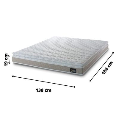 Colchão Casal De Espuma D33 Hellen Premiun One Face 1,38x1,88x19 Bege/branco