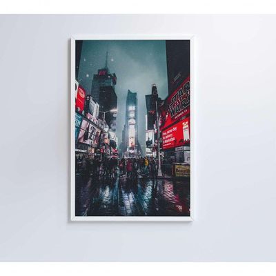 Quadro Times Square 90x60 Cm Adesivo Fotográfico