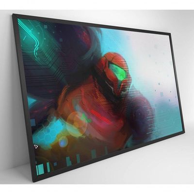 Quadro Jogo Super Metroid 90x60 Cm Vidro Impresso