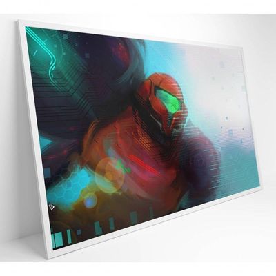 Quadro Jogo Super Metroid 90x60 Cm Vidro Impresso