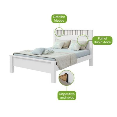 Cama Casal Athenas - Lopas Branco