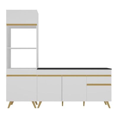 Cozinha Compacta Veneza Gw Mp2078 Armário E Balcão Branca