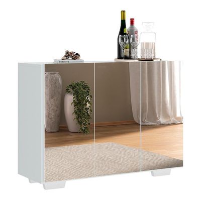 Aparador 3 Portas Com Espelho Mp1014 Branco