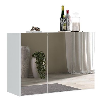Aparador 3 Portas Com Espelho Suspenso Mp1012 Branco