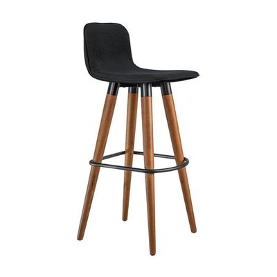 Kit 3 Banquetas Altas Luxo Linea Aço Preto Linho Preto Preto