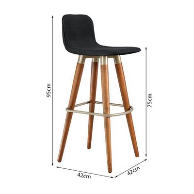 Kit 4 Banquetas Altas Luxo Preto Preto