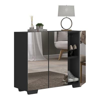 Sapateira Com Espelho 3 Portas Nina Mp6023 Preta