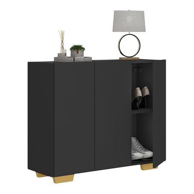 Sapateira 3 Portas Nina Mp6019 Preta Natural