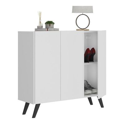 Sapateira Retrô 3 Portas Nina Mp6018 Branca Preta