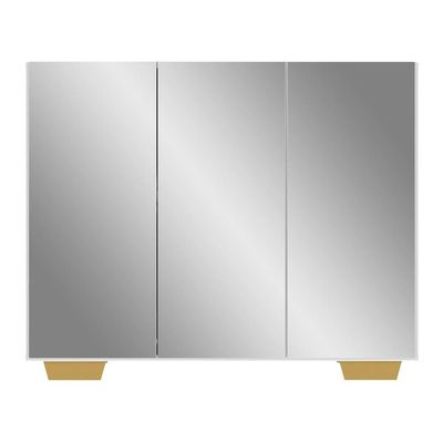 Sapateira Com Espelho 3 Portas Nina Mp6023 Branca Natural