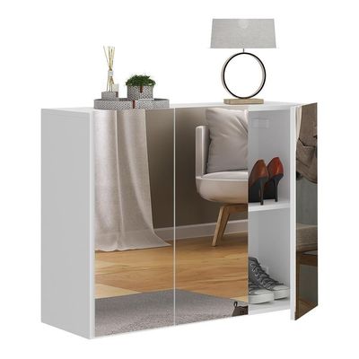 Sapateira 3 Portas Com Espelho Suspensa Nina Mp6021 Branca