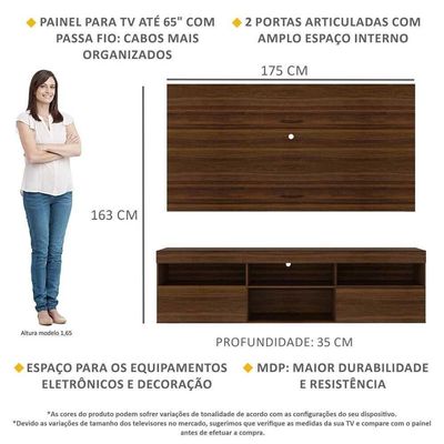 Rack Com Painel Tv 65" Holanda Br3059 Duna