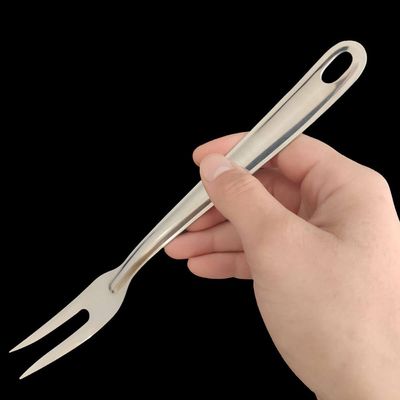 Kit 2 Garfos Trinchante Para Churrasco 24cm Grande de Cortar Carne Cozinha Inox Taumer