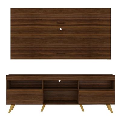 Rack C/ Painel Tv 65" Retrô Holanda Br3133 Duna Natural