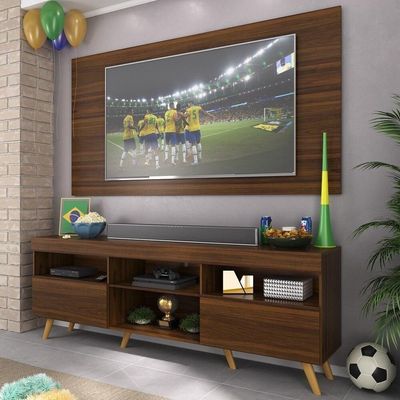 Rack C/ Painel Tv 65" Retrô Holanda Br3133 Duna Natural