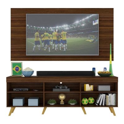 Rack C/ Painel Tv 65" Retrô Holanda Br3133 Duna Natural