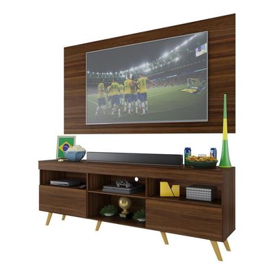 Rack C/ Painel Tv 65" Retrô Holanda Br3133 Duna Natural