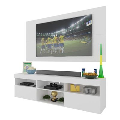 Rack Com Painel Tv 65" Holanda Br3059 Branco
