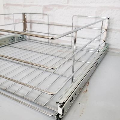 Gaveta Aramada 47cm Cromada Corrediças Deslizante Fruteira Armário Embutida Cozinha Dimec