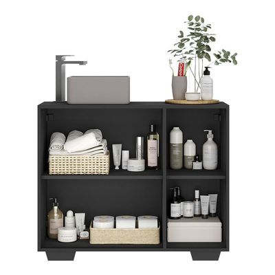 Gabinete Banheiro 3 Portas 90cm Mp5031 Preto