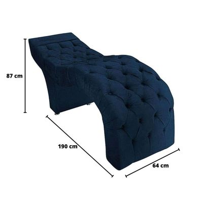 Maca Estofada Estética Cílios Salão Spa Veludo Olivia Cor:azul Marinho