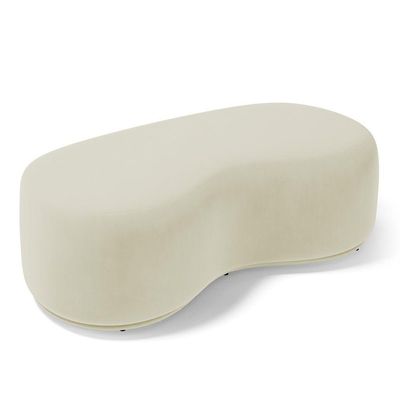 Conjunto 03 Puffs Decorativos Living Aisha Orgânico Suede Bege Claro - Desk Design