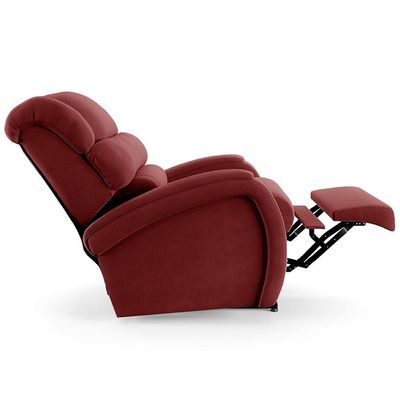 Poltrona Do Papai Sala De Cinema Reclinável Manchester Controle Elétrico Usb Veludo Vermelho