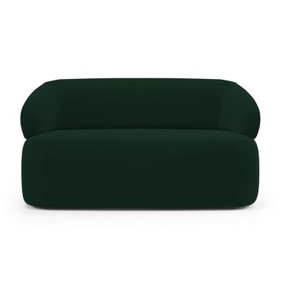 Kit 02 Poltronas Giratória E 01 Sofá Orgânico Glee 03 Lugares 170cm Veludo Verde Escuro Desk Design