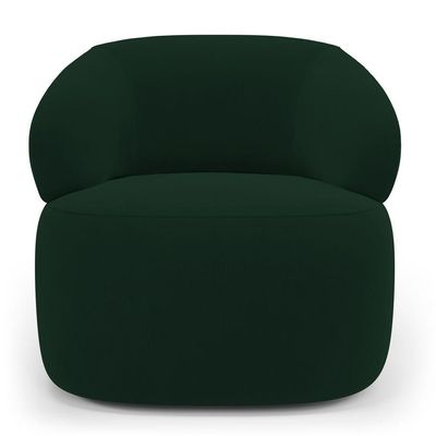 Kit 02 Poltronas Giratória E 01 Sofá Orgânico Glee 03 Lugares 170cm Veludo Verde Escuro Desk Design