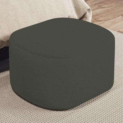 Puff Decorativo Orgânico Para Living Quarto 70cm Doha W01 Linho Verde Musgo - Lyam Decor