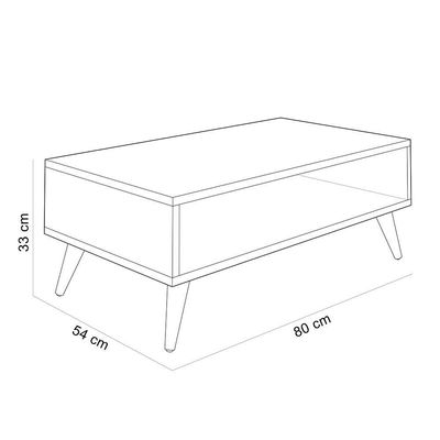 Kit Aparador Com Mesa De Centro Mônaco Pés Palito L03 Castanho