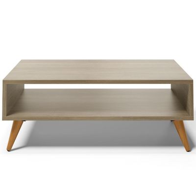 Kit Aparador Com Mesa De Centro Mônaco Pés Palito L03 Castanho
