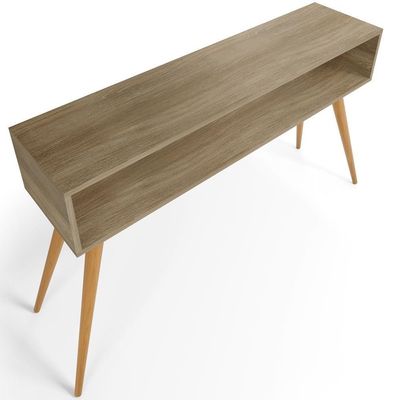 Kit Aparador Com Mesa De Centro Mônaco Pés Palito L03 Castanho