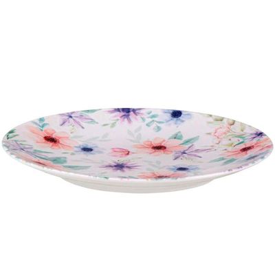 Jogo Pratos Sobremesa Lanche 12 Pessoas 12 Pçs Floratta 21cm