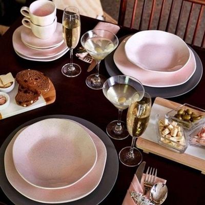 Jogo De Jantar Em Porcelana Ryo Com 30 Peças Oxford Pink Sand