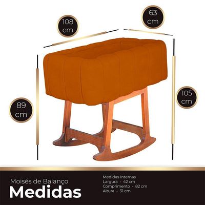 Moises Balanço Com Colchão Para Baby Cor Terracota