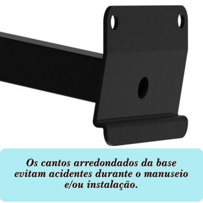 Suporte Refletor Parede Braço Inclinado 40 Cm - Preto