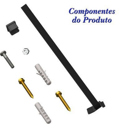 Suporte Refletor Parede Braço Inclinado 40 Cm - Preto