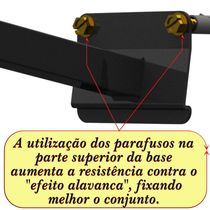 Suporte Refletor Parede Braço Inclinado 40 Cm - Preto