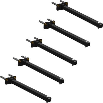 05 Suportes Refletor Base Reta Braço 20 Cm 5 Cjts - Preto