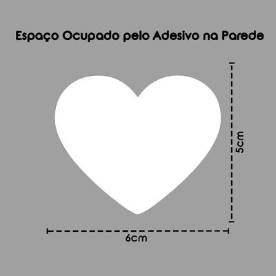 Adesivo Parede Infantil Quarto Sala Coração 5X6Cm Branca