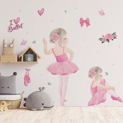 Adesivo De Parede Decorativo Infantil Bailarina Love Ballet