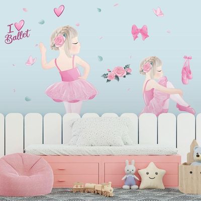 Adesivo De Parede Decorativo Infantil Bailarina Love Ballet