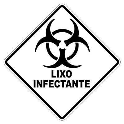 Adesivo Lixo Infectante 1 Unidade 20X20Cm Branco