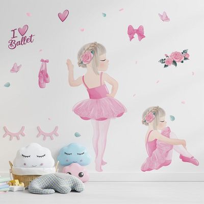 Adesivo De Parede Decorativo Infantil Bailarina Love Ballet