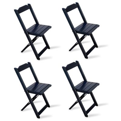Jogo De Mesa Dobrável 60x60 Com 4 Cadeiras E Mesa Aparador Preto