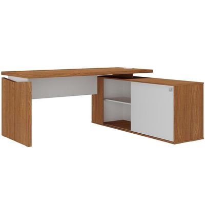 Mesa Para Escritório Home Office Em L 170x155cm Unik A02 Freijó Branco - Lyam Decor