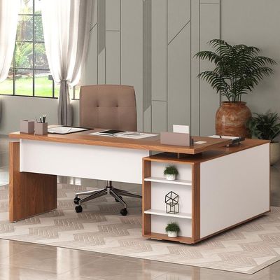 Mesa Para Escritório Home Office Em L 170x155cm Unik A02 Freijó Branco - Lyam Decor