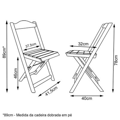 Kit De 10 Conjuntos De Mesa Dobrável 70x110 Com 4 Cadeiras Preto Cor: Preto